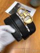 High Quality Salvatore Ferragamo Black Leather Belt - All Gold Gancio Buckle (2)_th.jpg